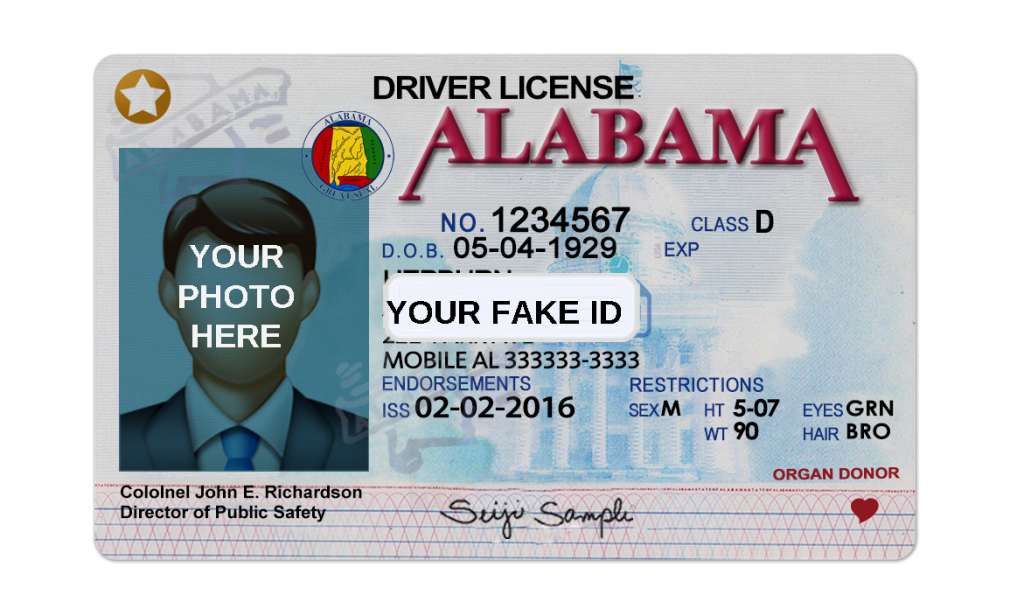 alabama fake drivers license template