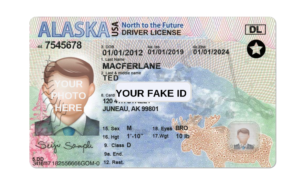 Alaska Fake Drivers License Template