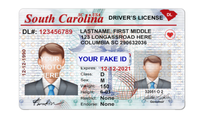 South Carolina Fake ID Template - V1