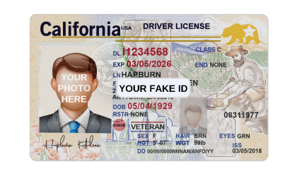 California Fake ID Template – v2