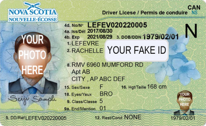 Canada Nova Scotia Fake ID Template