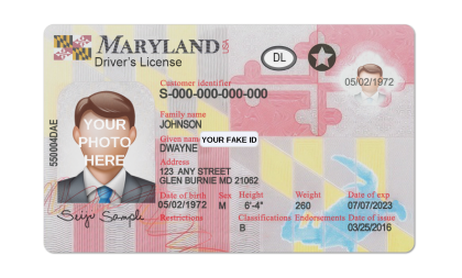 Maryland Fake ID Template